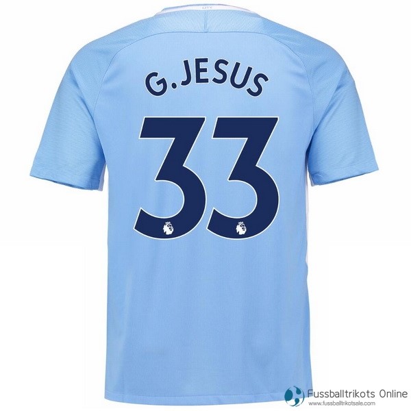 Manchester City Trikot Heim G.Jesus 2017-18 Fussballtrikots Günstig